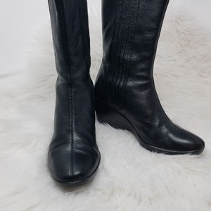 Cole HaanNike Air  Boots Mid Calf Black Leather 8B